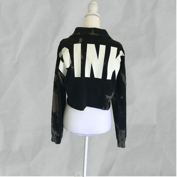 PINK Victoria's Secret Women Sweatshirt  Fleece Black Size SM and Cap Logo PINK - Picture 2 of 10